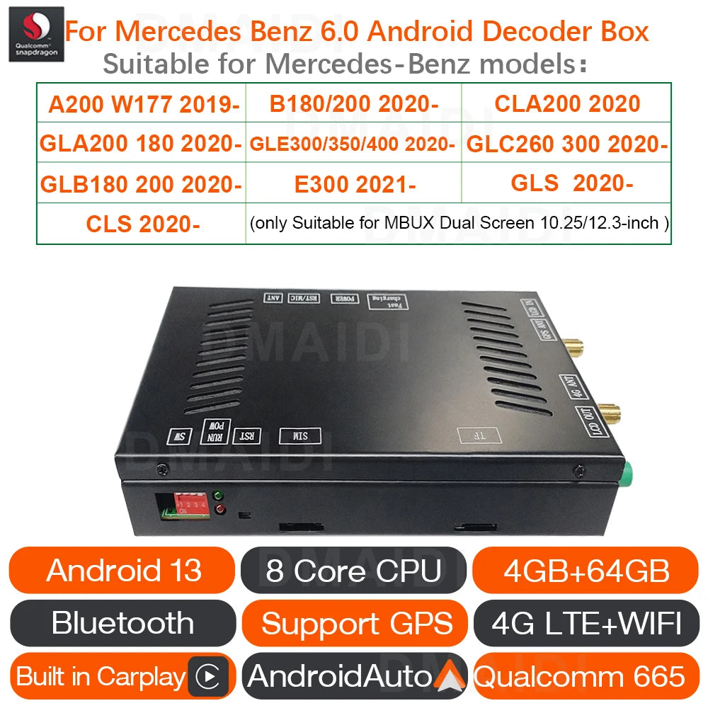 Boîte de décoration de Module de commande pour Mercedes Benz A B C CLA E GLA GLB GLC GLS NTG6.0 MBUX système CarPlay Android Auto adaptateur GPS