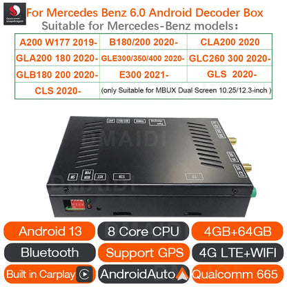 Boîte de décoration de Module de commande pour Mercedes Benz A B C CLA E GLA GLB GLC GLS NTG6.0 MBUX système CarPlay Android Auto adaptateur GPS