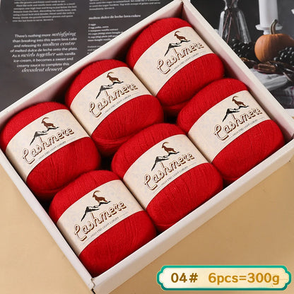 Fil de laine fine pure cachemire 300g, matériel de bricolage tissé à la main, aiguilles à tricoter, pulls chauds, pulls, foulards, boules de fil