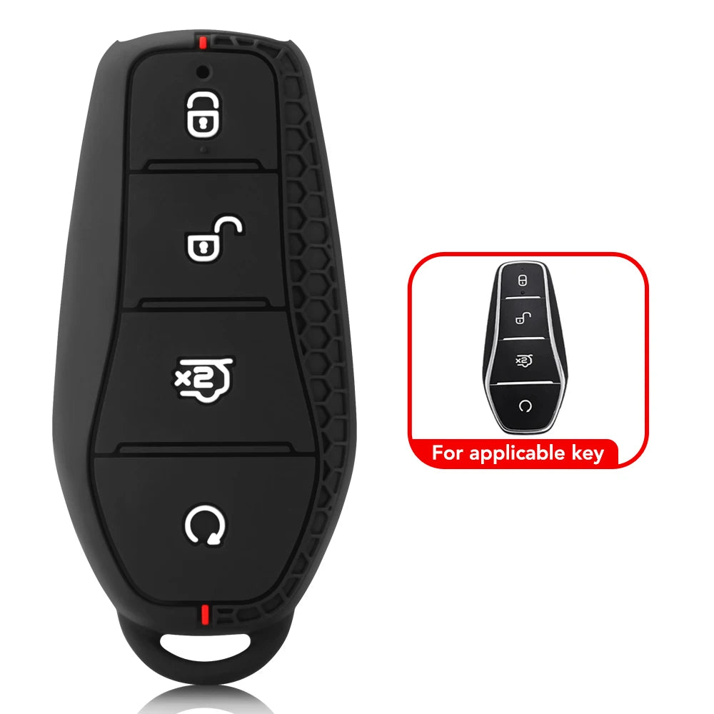 Étui pour clé de voiture en Silicone, support de chaîne, pour BYD Atto 3 Han EV Dolphin Song PRO Max Tang DM Yuan Dolphin E2 Qin PLUS