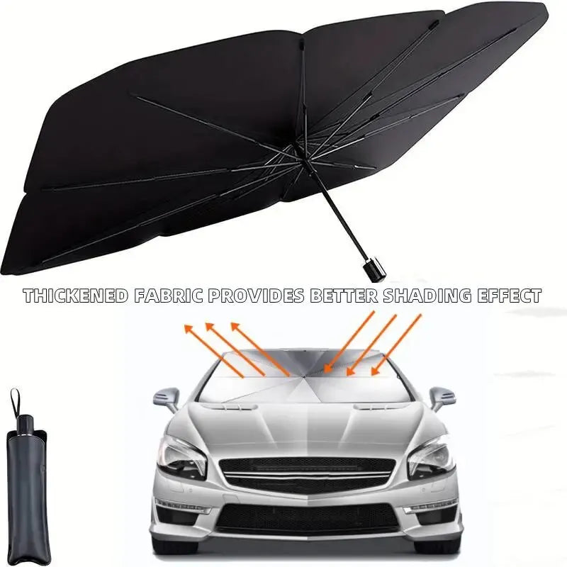 Pare-soleil pliable pour pare-brise avant de voiture, Protection UV/résistant à la chaleur, pare-soleil universel pour la Protection du tableau de bord