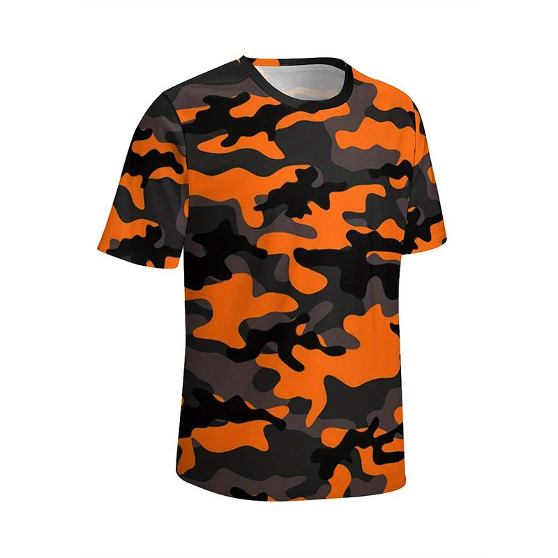 Mode Camouflage impression 3D T-Shirts hommes femmes décontracté col rond manches courtes t-shirt surdimensionné Harajuku Y2k hauts T-Shirts enfants vêtements