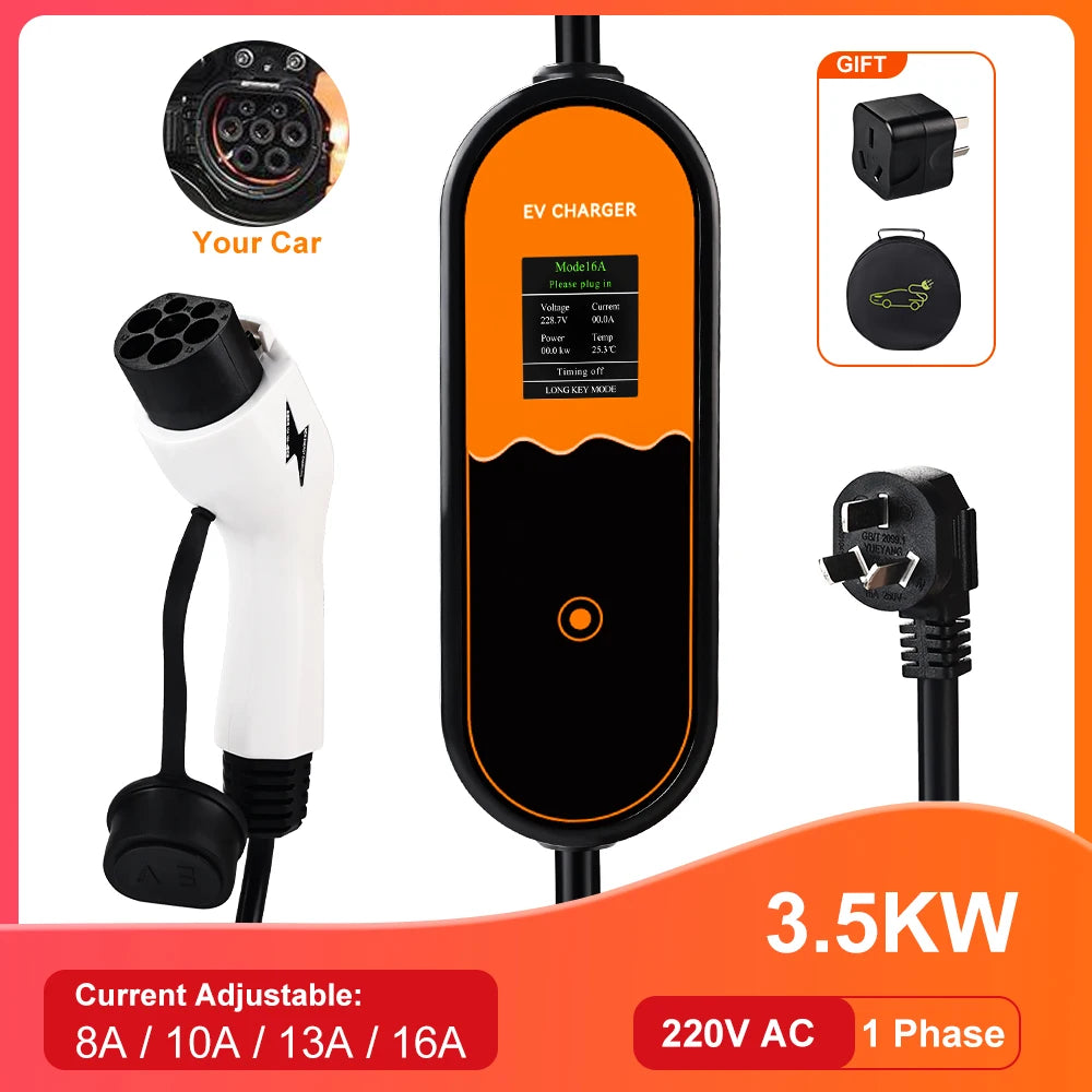 JDMEX 3.5W 16A chargeur EV Portable GBT EVSE boîte de charge contrôleur Wallbox pour voiture électrique courant de charge réglable