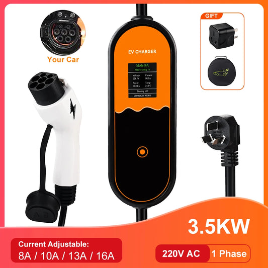 JDMEX 3.5W 16A chargeur EV Portable GBT EVSE boîte de charge contrôleur Wallbox pour voiture électrique courant de charge réglable
