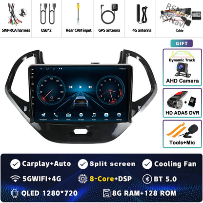 Android 15 Carplay Auto pour Ford Figo 2015 2016 2017 2018 autoradio 4G WIFI lecteur multimédia srereo Navigation vidéo 360 caméra