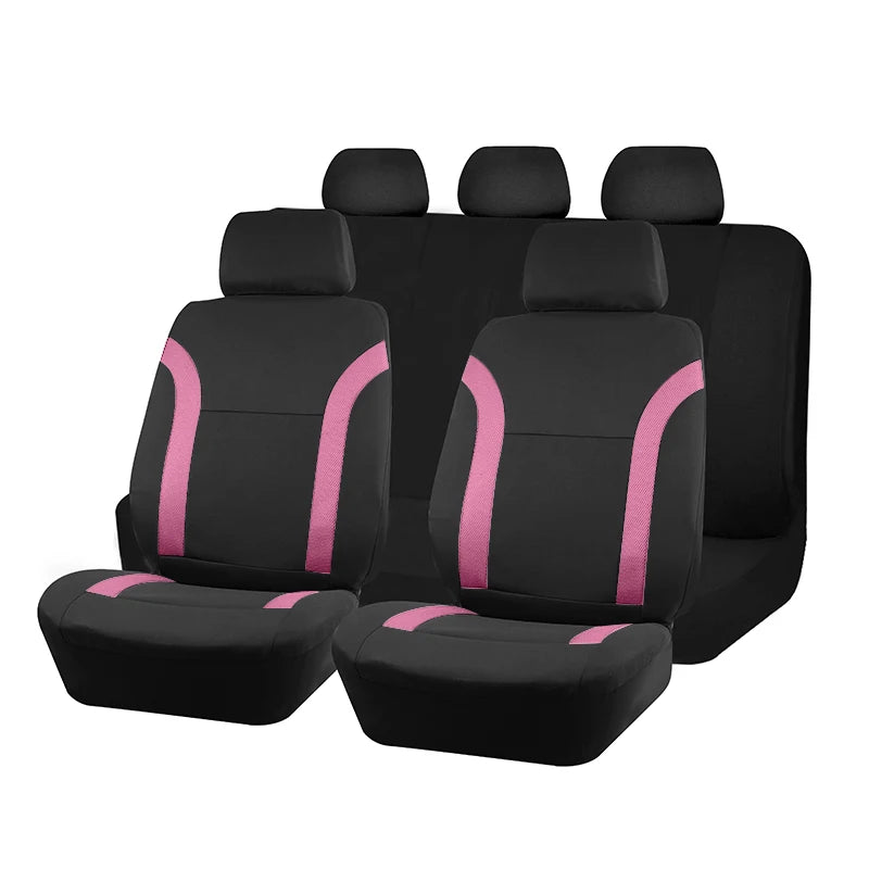 AUTO PLUS-Ensemble de Housses de Siège de Voiture Universelles en Polyester, Protection en Tissu Uni Bicolore, Accessoires Automobiles