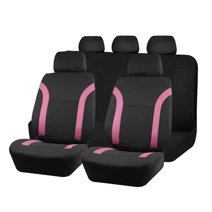 AUTO PLUS-Ensemble de Housses de Siège de Voiture Universelles en Polyester, Protection en Tissu Uni Bicolore, Accessoires Automobiles