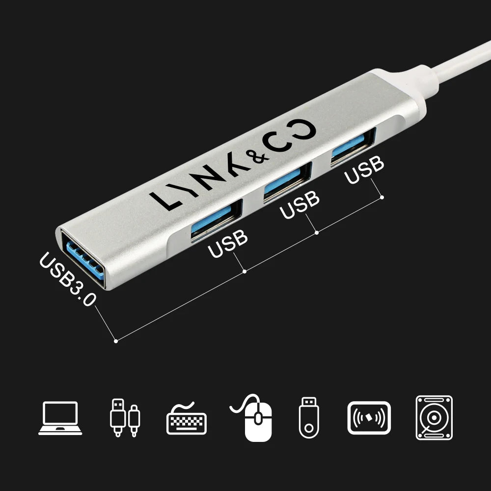 Chargeur HUB USB 4 en 1 pour voiture, câble d'alimentation de Type C, accessoires automobiles pour Geely Lynk & co 01 05 03 09 02 04 06 07 08