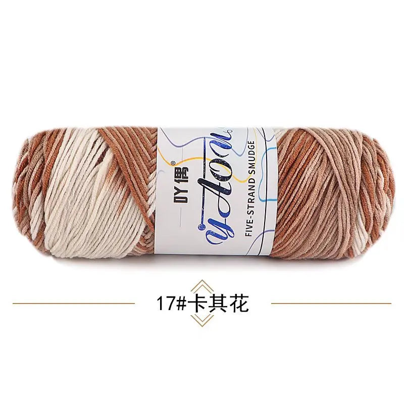 Fil à tricoter à la main en coton au lait coloré, 100g, section teinte au Crochet, ligne de fil, couverture, châle, chapeau, chaussettes, 200 mètres, 1 pièce