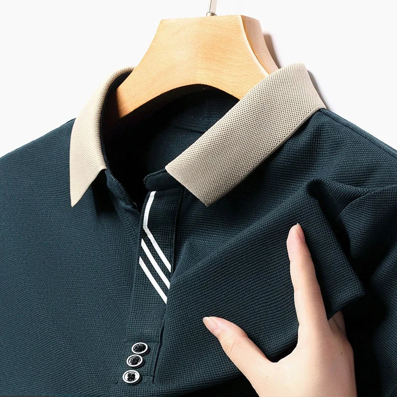 Polo à manches courtes pour hommes, couleur unie, décontracté, mode, haut d'été confortable pour les affaires et les loisirs