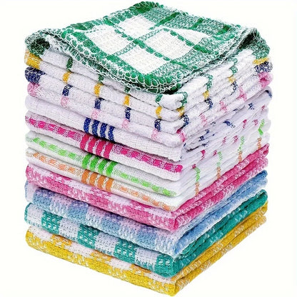 Chiffon à vaisselle tissé en grille - Séchage rapide, absorbant, pour le lavage des mains, chiffon carré, pour le nettoyage et le séchage du salon