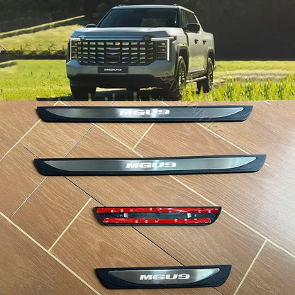 Pour SAIC MGU9 2025 2026 U9 Pick-up, plaque de protection de seuil de porte, garniture de seuil de porte, pédale de bienvenue, protection de seuil, accessoires de voiture