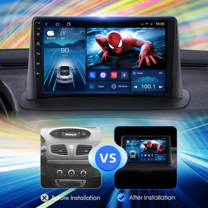 Android Carplay Auto pour Renault Megane 2 2002 2003 2004 2005 2006 2007 2008 2009 lecteur d'autoradio multimédia WIFI + 4G stéréo