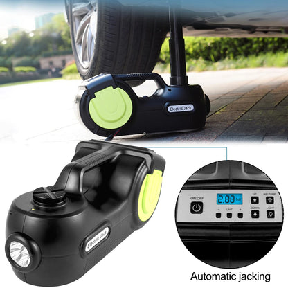 SucceBuy 5T 12V Kit de cric de voiture électrique + clé à chocs lumière LED