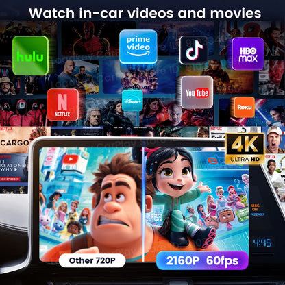 CarlinKit 3 en 1 Android 15 CarPlay Ai Box adaptateur sans fil Android Auto Qualcomm SM6350 128GB 8 cœurs pour Youtube Netflix FOTA