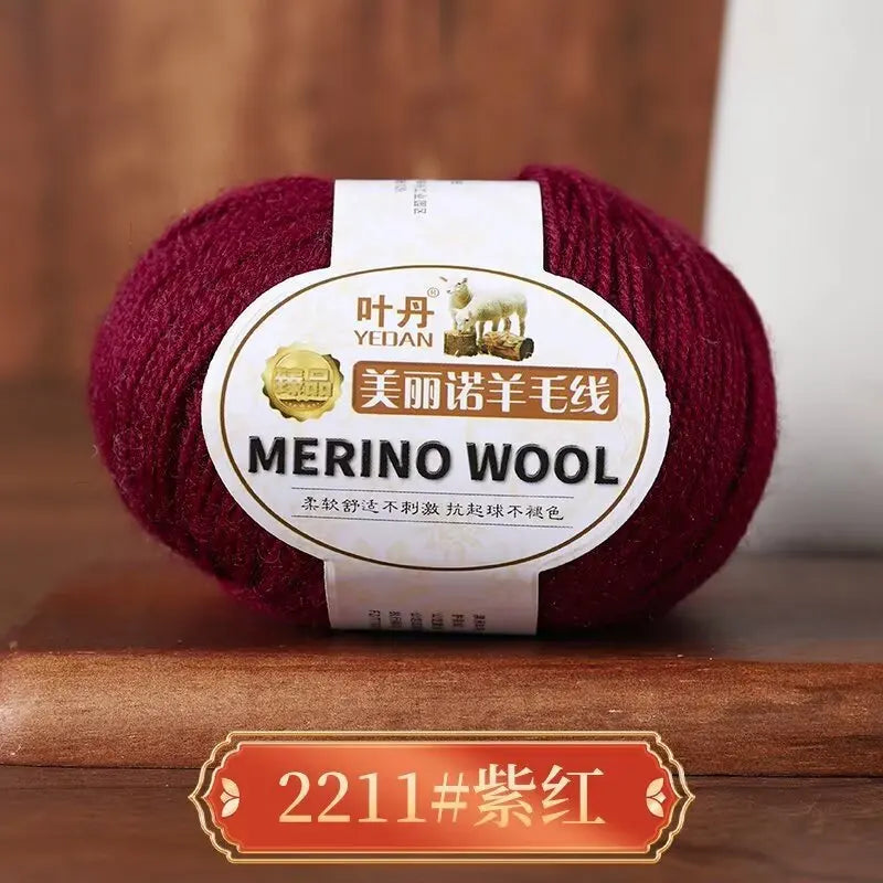 Rouleau de fil de laine mérinos doux pour bébé, 50g/rouleau, 100M, anti-boulochage, bricolage, tricot à la main, écharpe au Crochet, vêtements, chapeaux