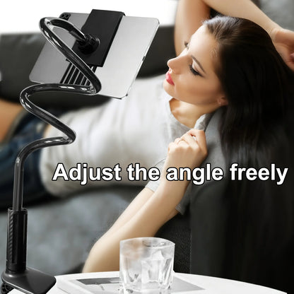 Support de téléphone pour tablette rotatif à 360 degrés, Base en spirale, adapté aux lits, têtes de lit, bureaux, support de tablette pour téléphone à bras Long