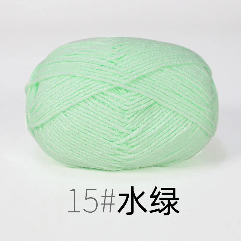 Fil de Lanas teint en coton au lait, 86 couleurs, 4 plis, pour bébé, chapeau, écharpe, pull, poupées, artisanat fait à la main