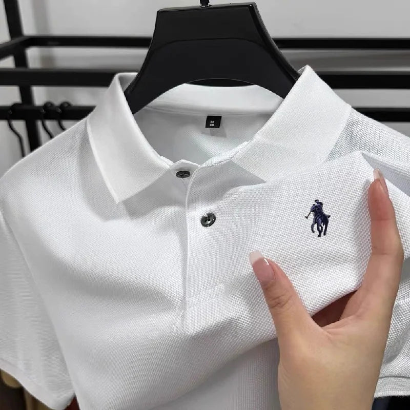 100% pur coton à la mode personnalisé hommes classique poney brodé confortable polo été nouveau décontracté à manches courtes