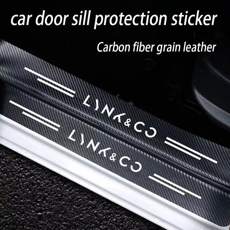 Autocollants de voiture en Fiber de carbone, bande de Protection de seuil de porte, pour Lynk & Co 01 05 09 02 Lynk Co 03 EM-F 06 Phev, accessoires