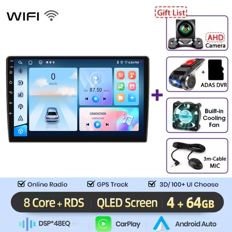 Autoradio multimédia vidéo avec navigation GPS Android16 CarPlay sans fil pour Ford New Transit 2009-2019 Focus 2005-2010
