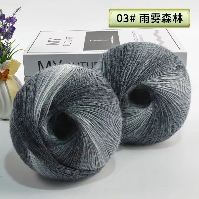 Fil de laine arc-en-ciel 200 g/ensemble, pour tricoter, châles, écharpes, pulls, vestes, chapeaux, bricolage, fil de teinture à Segment doux et confortable