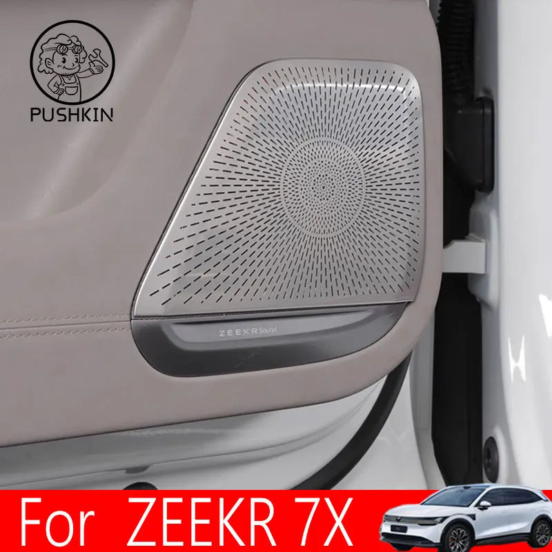 Couverture de haut-parleur audio intérieur de voiture pour Geely ZEEKR, couverture d'œuvres d'art, garniture de porte, accessoires de garniture, 7X, 2024, 2025, 2026