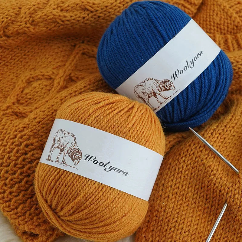 Fil de laine moyen de couleur Pure, 500g, à la mode, Simple, chaud, fait à la main, adapté aux écharpes à tricoter, pulls, gants, chapeaux