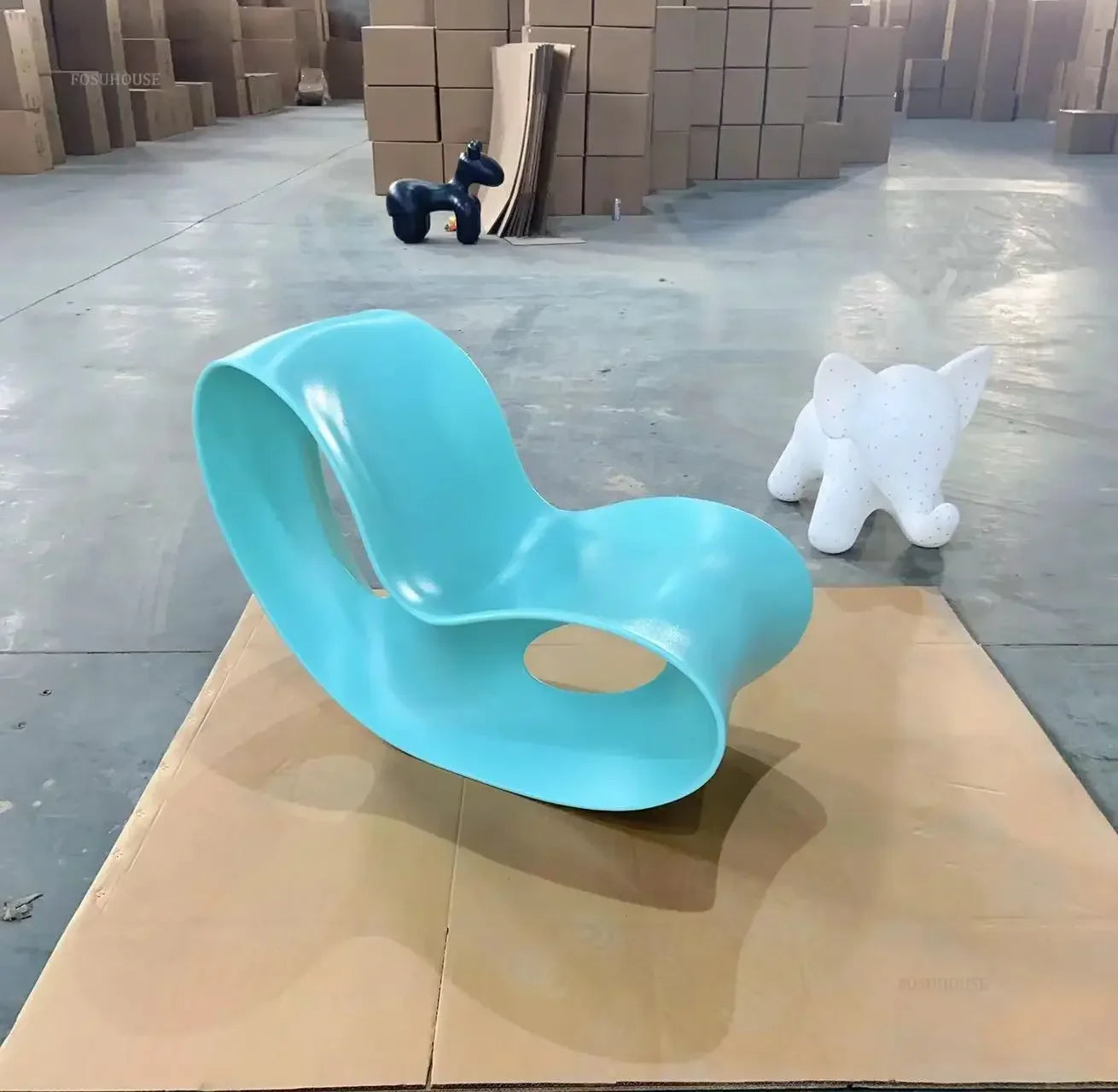 Chaise longue en plastique légère et luxueuse, Chaise à bascule d'extérieur moderne, créative, paresseuse, pour loisirs, maison, balcon, salon