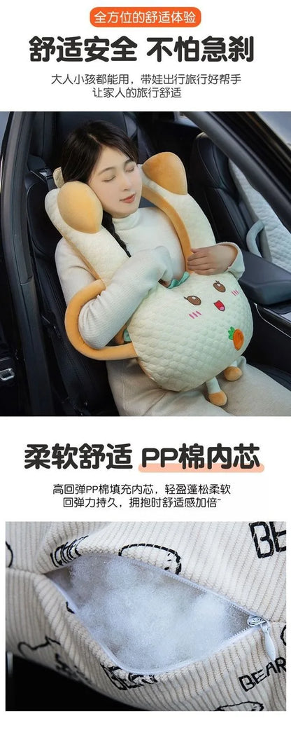 Ceinture de sécurité de voiture pour enfants, dispositif de couchage de voiture haut de gamme, oreiller de siège arrière pour les promenades longue distance, oreiller fixe pour bébé