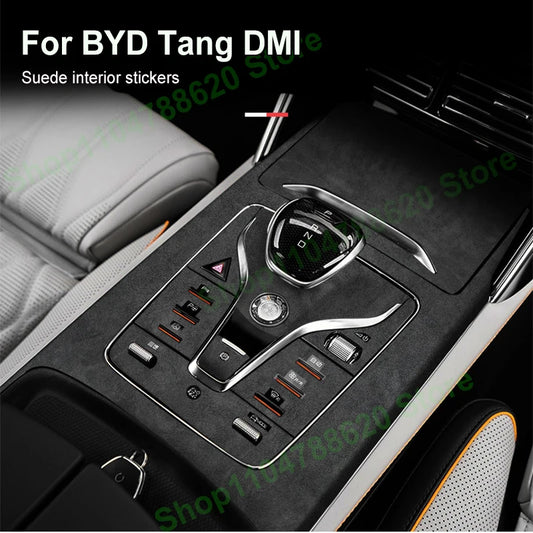 Film de protection pour BYD Tang Dmi EV 2021 – 2023, tampon Anti-coup de pied pour porte en daim, décoration du tableau de bord de commande centrale, anti-rayures