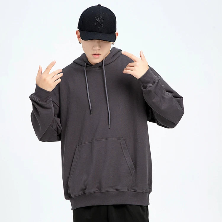 Pull en peluche à épaules dénudées pour hommes, Logo personnalisé, ample, couleur unie, grande taille, Hip-hop, rue, pull vierge