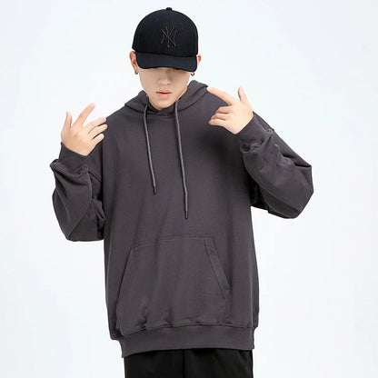 Pull en peluche à épaules dénudées pour hommes, Logo personnalisé, ample, couleur unie, grande taille, Hip-hop, rue, pull vierge