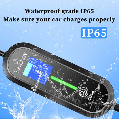 Teschev-Chargeur EV Portable pour Voiture Électrique, Boîtier de Charge EVSE Type 2, Niveau 2, J1772 Vope1, 3,5 KW, 16A
