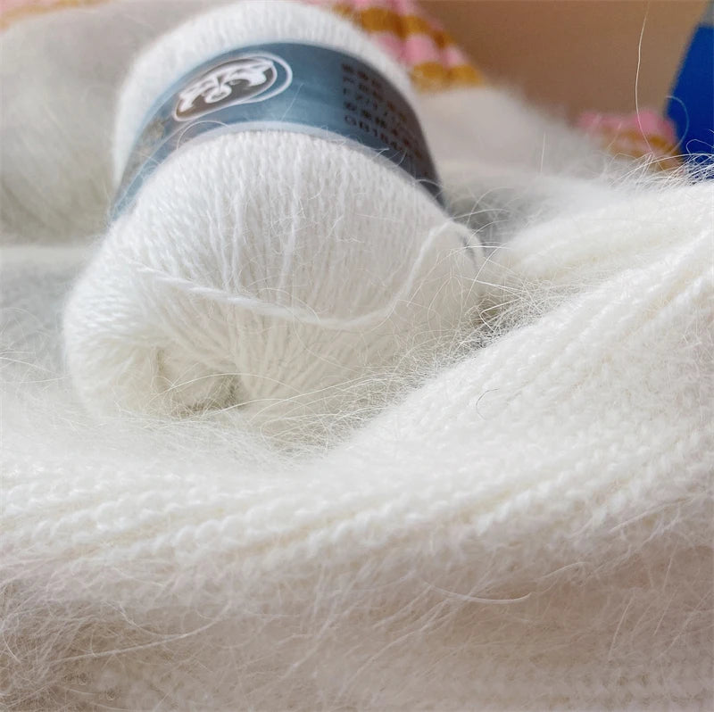 Fil de fourrure de vison pour fils pour tricoter et Crochet, fil de t-shirt en dentelle à 2 plis pour tricoter à la main, couture, 1 écheveau 340 M 50 + 20g