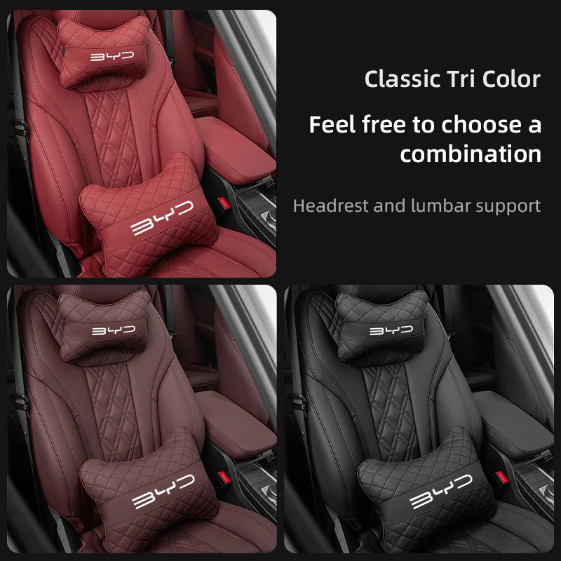 Oreiller de cou pour siège de voiture, appui-tête, coussin de soutien de la taille lombaire pour BYD Atto 3 Yuan Plus Han Tang EV F3 E6 Dmi Song F0 Qin Pro G3 Ea1