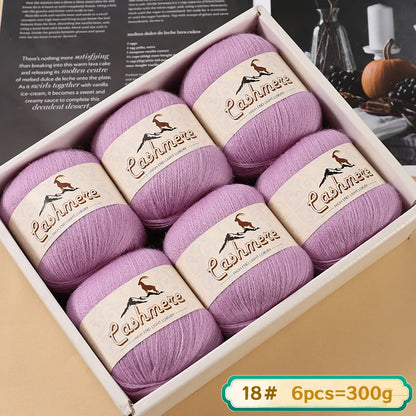 Fil de laine fine pure cachemire 300g, matériel de bricolage tissé à la main, aiguilles à tricoter, pulls chauds, pulls, foulards, boules de fil