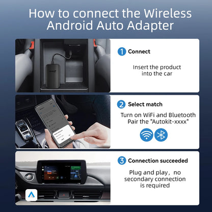 CarlinKit-Adaptateur sans fil Android Auto, Smart Ai Box, Plug matchs Play, Bluetooth, WiFi, Auto allergique pour filaire, Android Auto Cars, 2026