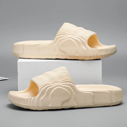 Sandales de plage solides pour hommes et femmes, pantoufles d'été antidérapantes, souples, unisexes, chaussures de luxe ultralégères pour l'extérieur