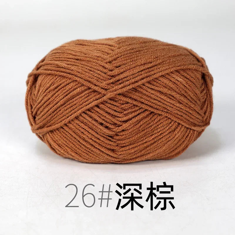 Fil de Lanas teint en coton au lait, 86 couleurs, 4 plis, pour bébé, chapeau, écharpe, pull, poupées, artisanat fait à la main