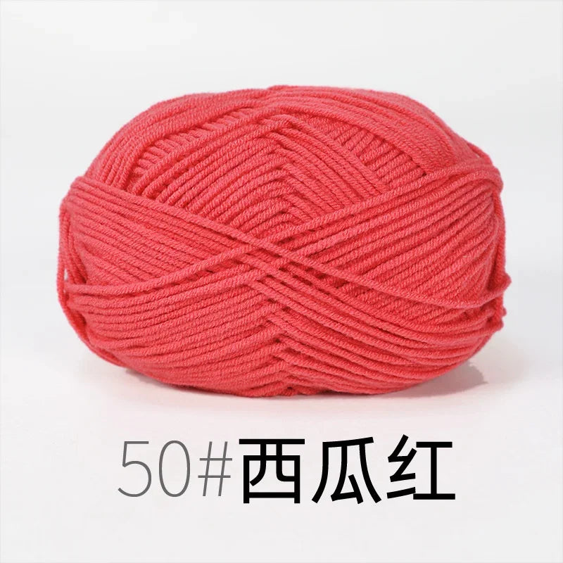 Fil de Lanas teint en coton au lait, 86 couleurs, 4 plis, pour bébé, chapeau, écharpe, pull, poupées, artisanat fait à la main