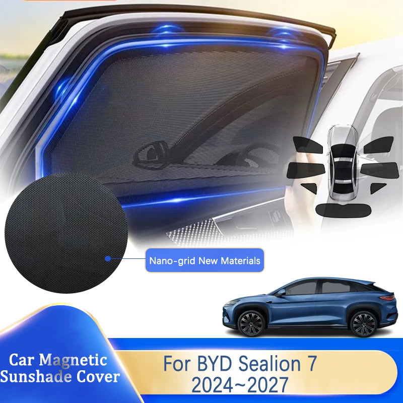 Pare-soleil de voiture pour BYD Sealion 7 Sealion 07 EV 2024 2025 2026 2027, coussin Anti-UV, rideau de fenêtre, pare-soleil, couverture d'accessoires automobiles