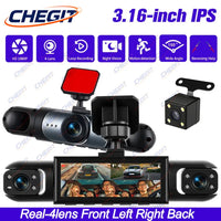Véritable 4 objectif voiture DVR 360 degrés enregistreur vidéo 1080P Dash Cam 4 canaux avant droite gauche avec caméra de recul accessoire de voiture dashcam voiture，caméra de recul，caméra voitures enregistreur