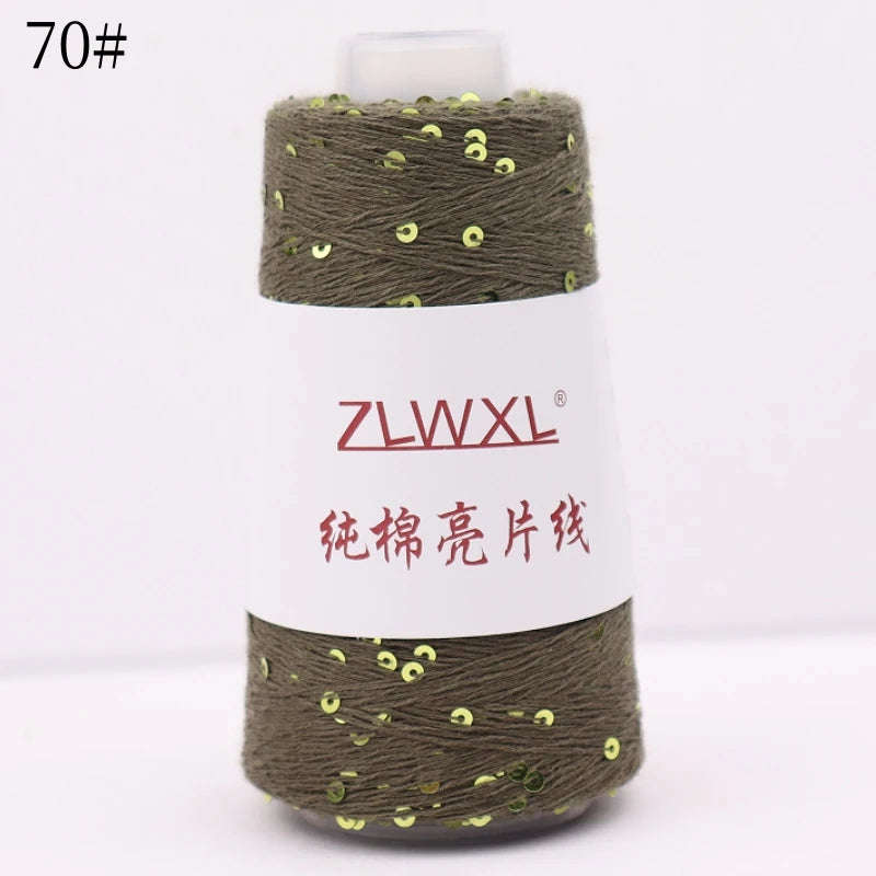   Блэк – fil de coton à paillettes, 100g, 800M, 3mm, décoration tricotée, crochet à la main, tricot jaune