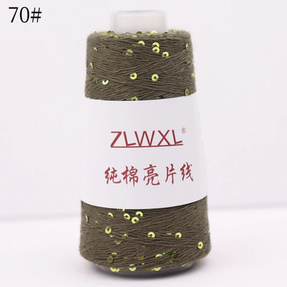   Блэк – fil de coton à paillettes, 100g, 800M, 3mm, décoration tricotée, crochet à la main, tricot jaune