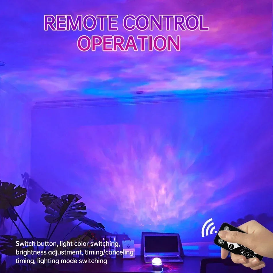 جهاز عرض النجوم المجري RGB يعمل بمنفذ USB، مصباح ليلي مع جهاز تحكم عن بعد، مثالي لتزيين الغرف والحفلات وهدايا أعياد الميلاد