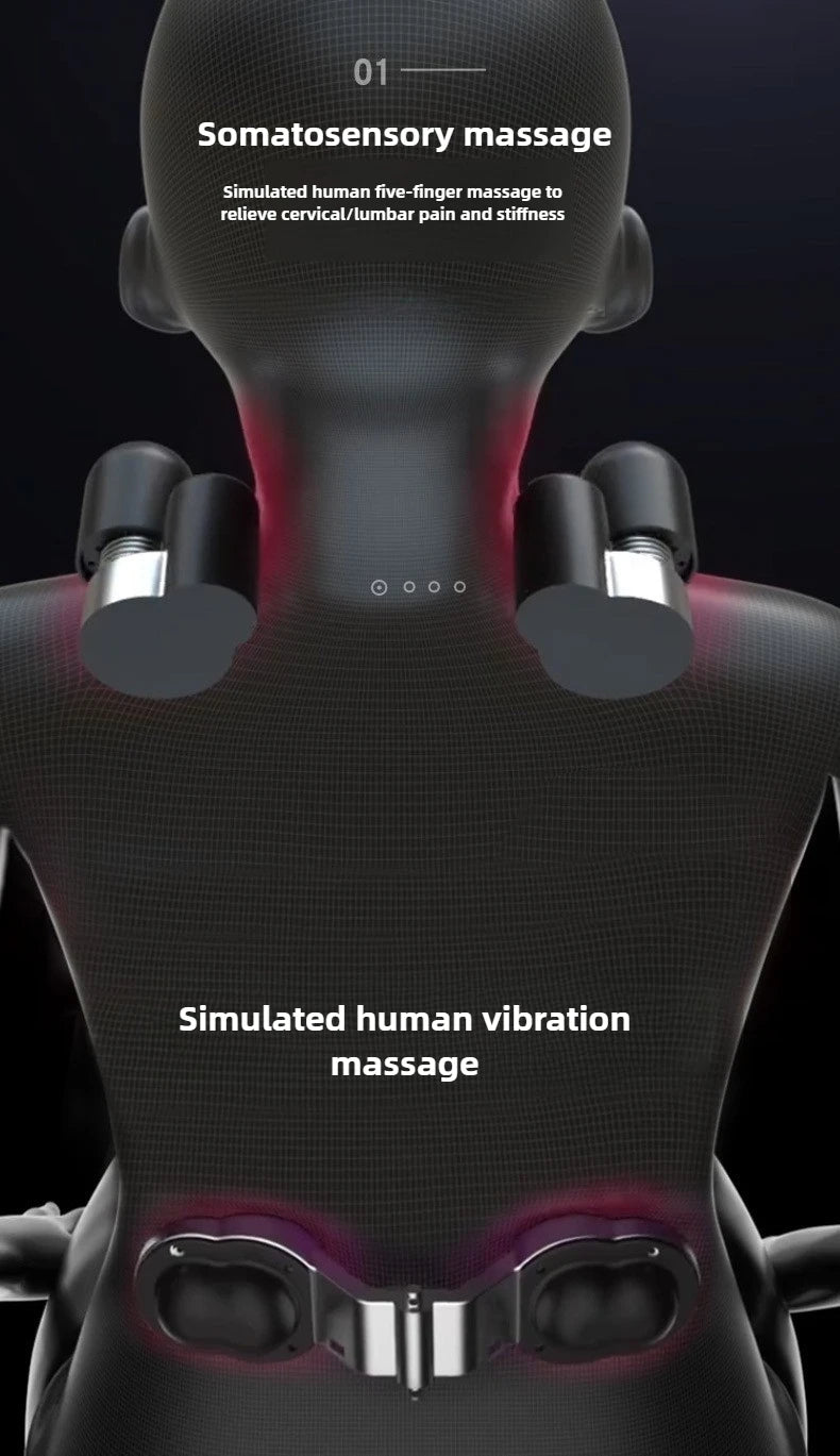 Car Electric Massage Headrest Lumbar Support Vibration Waist Lumbar Neck Pillow Backrest Cushion Car Seat Interior Accessories