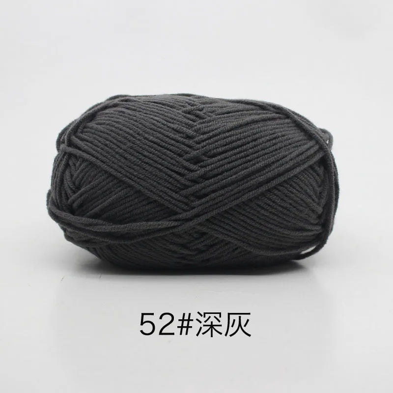 40-50 جم/المجموعة خيوط قطنية حليبية 4 طبقات (80%) للحياكة، صبغة لانا لعمل الكروشيه اليدوي، سترة قبعة دمى بسعر منخفض