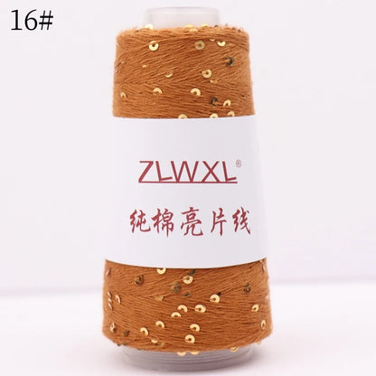  Блэк – fil de coton à paillettes, 100g, 800M, 3mm, décoration tricotée, crochet à la main, tricot jaune