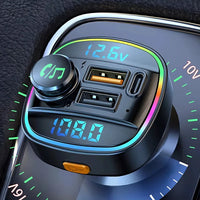 Transmetteur FM Bluetooth 5.0, modulateur d'autoradio mains libres, lecteur MP3 avec adaptateur de Charge USB Super rapide 22.5W pour voiture